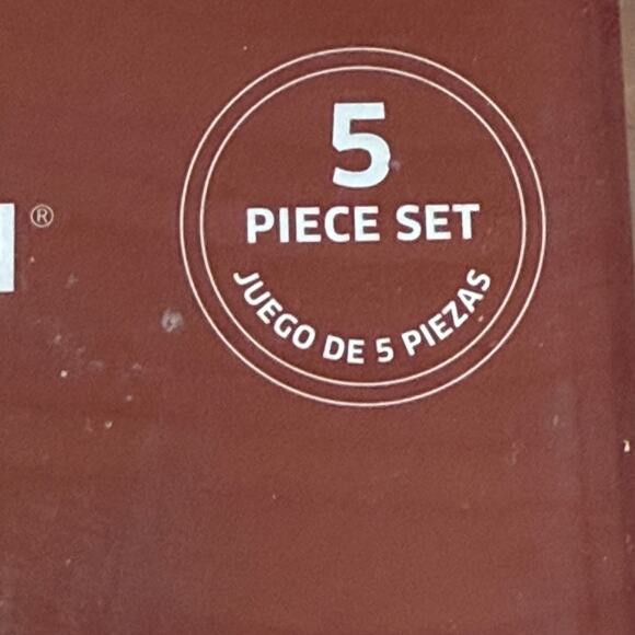 CROFTON BNIB 5-Pc. Server Set White Bowls and Write-On Slate Platter - Picture 5 of 5